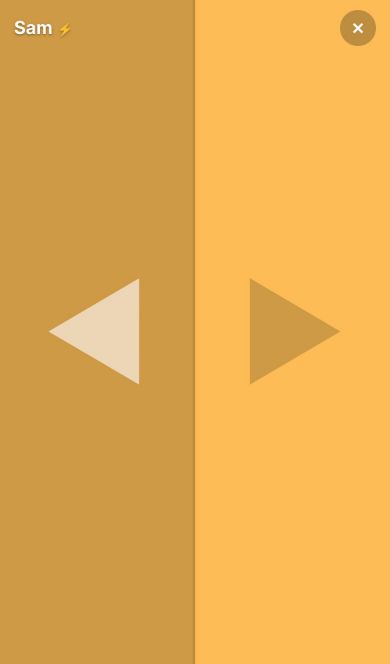 The phone controller: hold the left or right half of the screen to steer